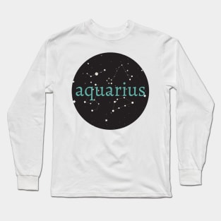 Aquarius Zodiac Star Sign Circle Long Sleeve T-Shirt